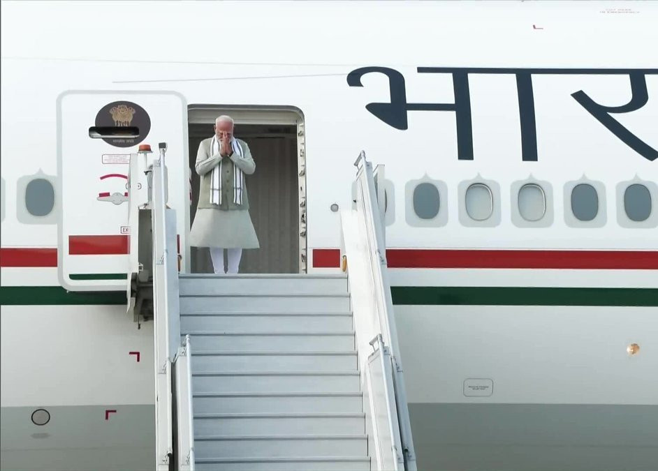 Prime Minister Narendra Modi emplanes for Jakarta, Indonesia
