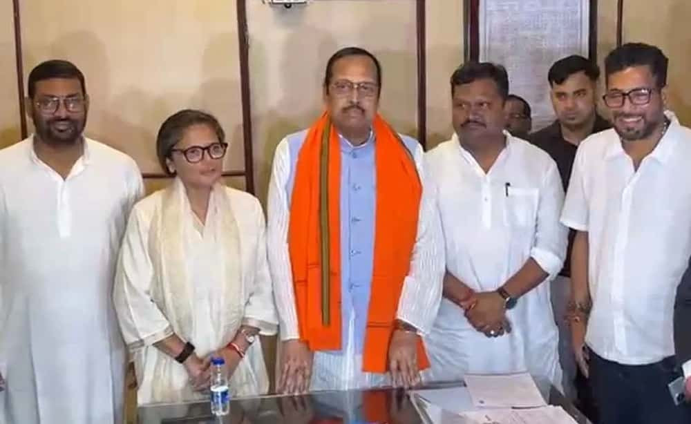 Susmita deb sukhendu sekhar roy and prakashchik baraik give nomination of rajya sabha