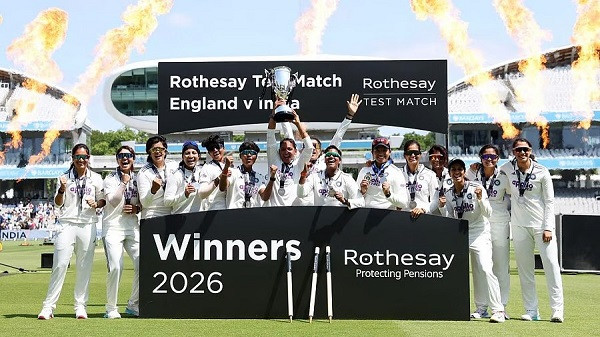 Indian players celebrate their win
