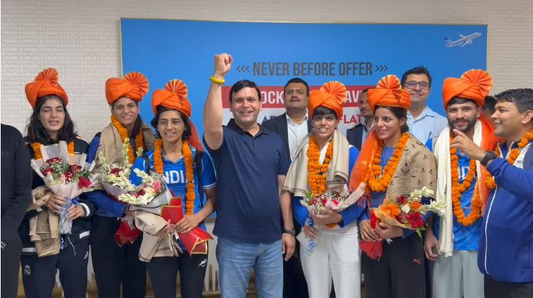 Warm welcome for Haryana's medal winners at the airport
