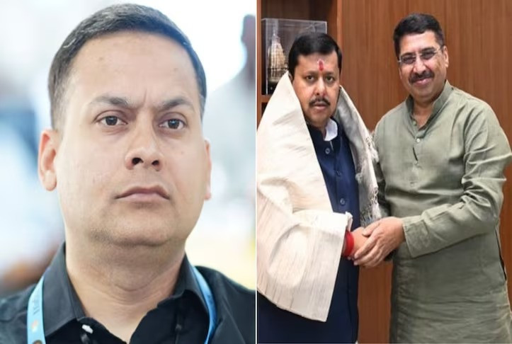 Amit Malviya, Nitin Nabin with Deepak Mhaske