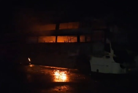 Fire in Bus in Bihar