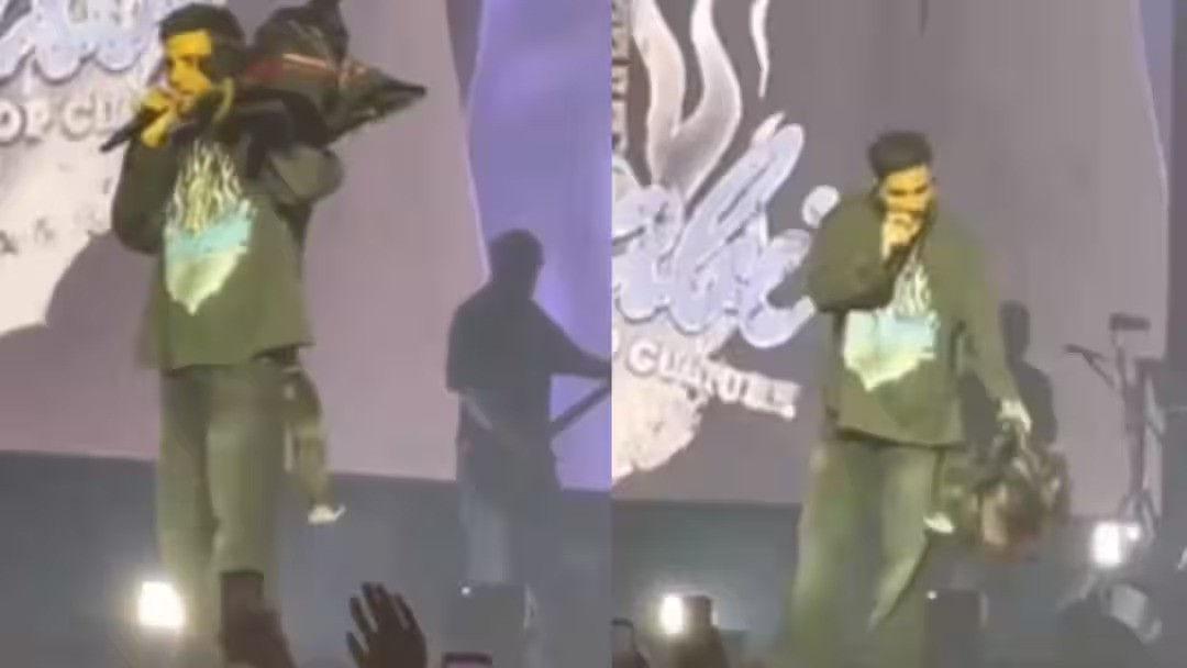 Karan Aujla confronted a fan after a jacket was thrown towards him during his Adelaide concert