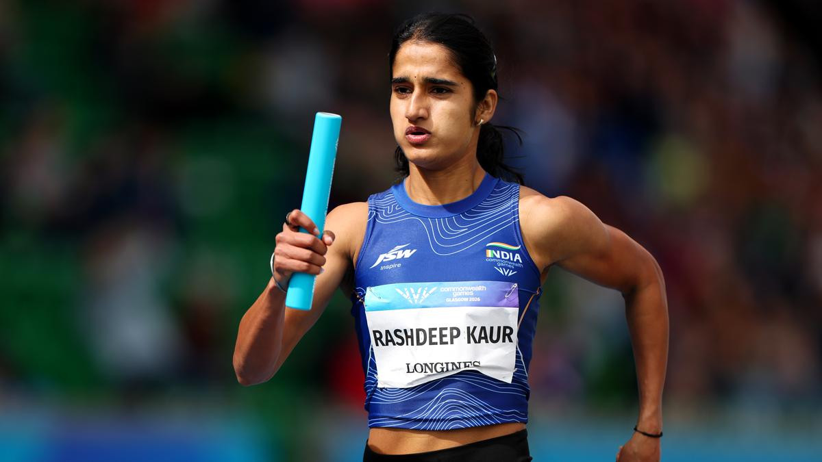 Rashdeep Kaur of Team India competes in the Mixed 4x400m Relay Heats