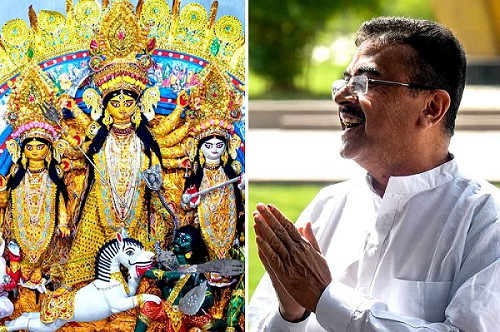 Suvendu Adhikari Puja Theme in Kolkata this year