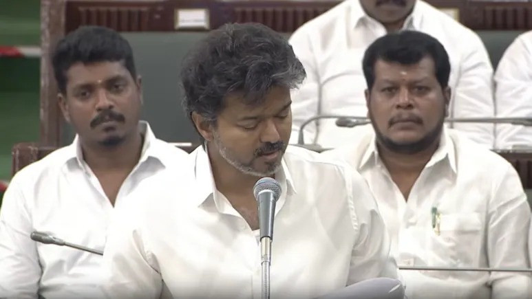 Vijay moved a resolution for mandatory singing of state song in official events