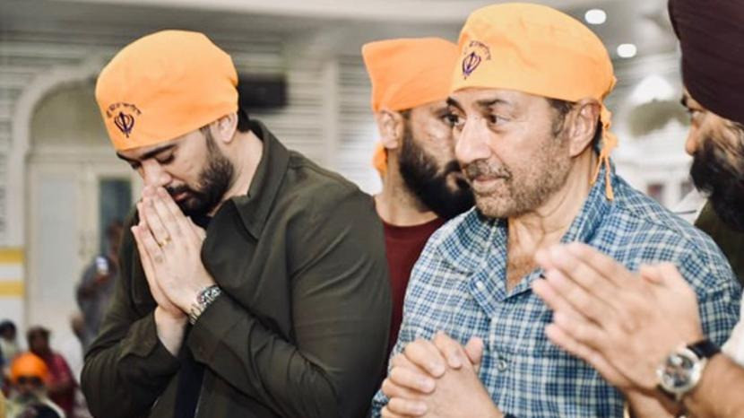 Sunny Deol with son Karan Deol at the Gurdwara Patna Sahib in Patna
