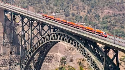 Vande Bharat Crosses Chenab Bridge at 100 km/h