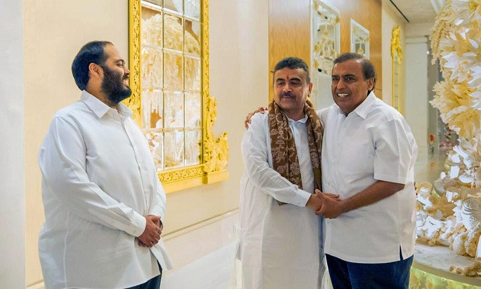 Suvendu Adhikari meets Mukesh Ambani in Mumbai