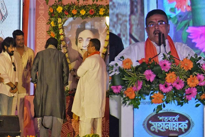 Suvendu Adhikari at the foundation stone laying ceremony of the Uttam Kumar Film Centre