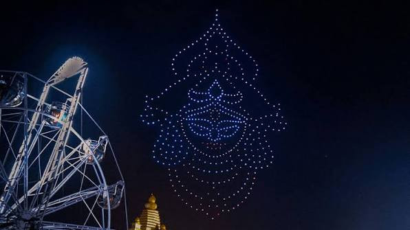 Drone show on Durga Puja night