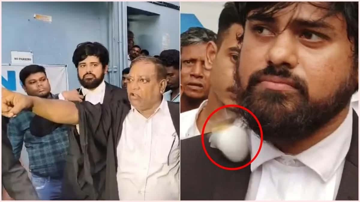 Egg attack on Sayan Banerjee