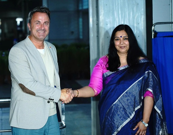 Luxembourg's Deputy PM Xavier Bettel arrives in India