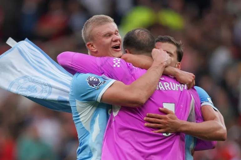 Manchester City teammates Erling Haaland