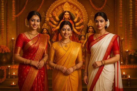 Saree on Ashtami Fashion