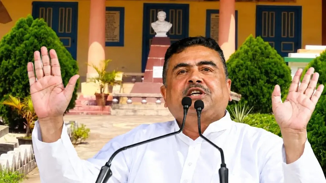 Suvendu Adhikari in Birasingha village.