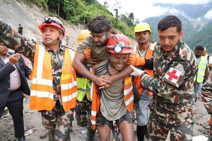 Two workers rescued alive from Nepal tunnel nine days after devastating floods