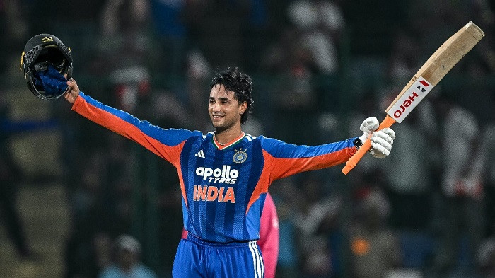 Abhishek got to his hundred in 30 balls