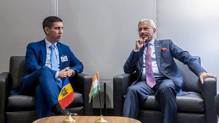 External Affairs Minister S Jaishankar meets Foreign Minister Mihai Popsoi
