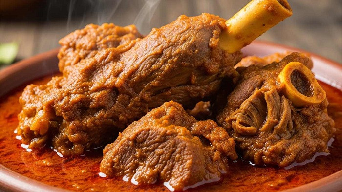 Goat meat from the ritual offering (Bhog)