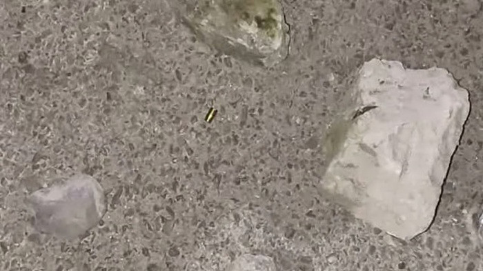 Bullets fell on the road