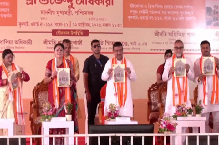 CM Suvendu Adhikari at the waterbody restoration programme in Kudghat