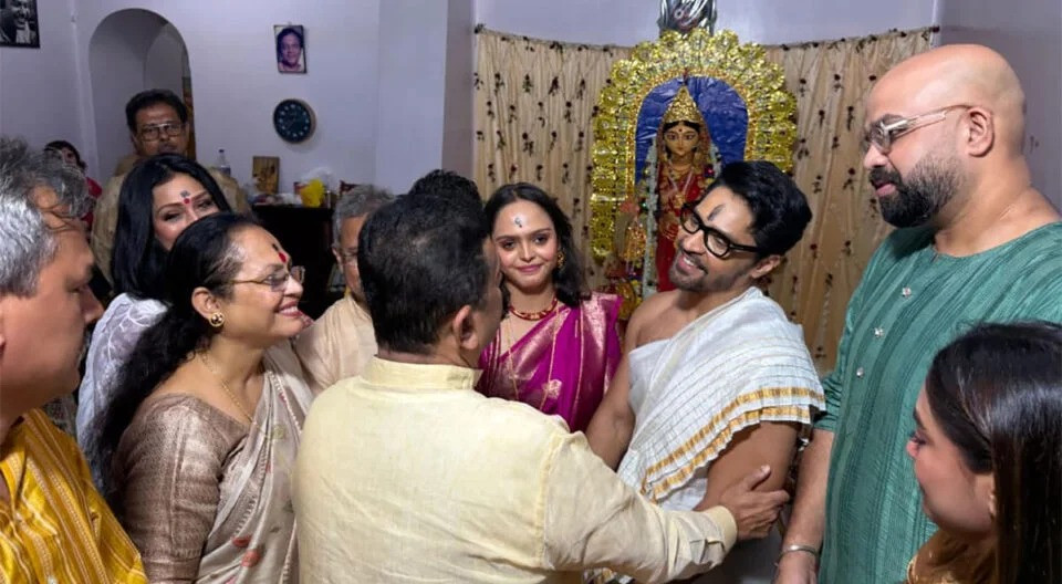 CM Suvendu Adhikari Attends Lakshmi Puja At Mahanayak Uttam Kumar's Residence