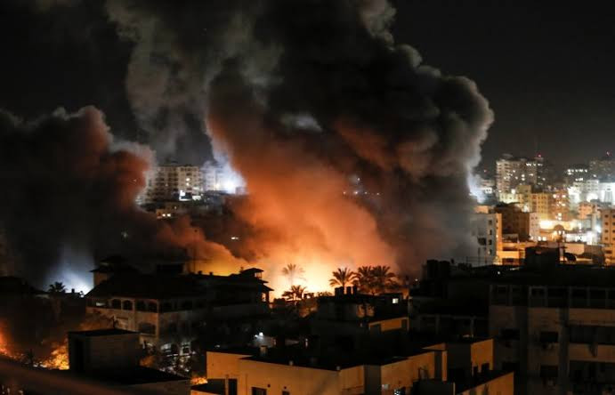 Air attack of Israel at Gaja